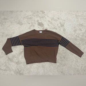 Brown and Navy Striped Sweater